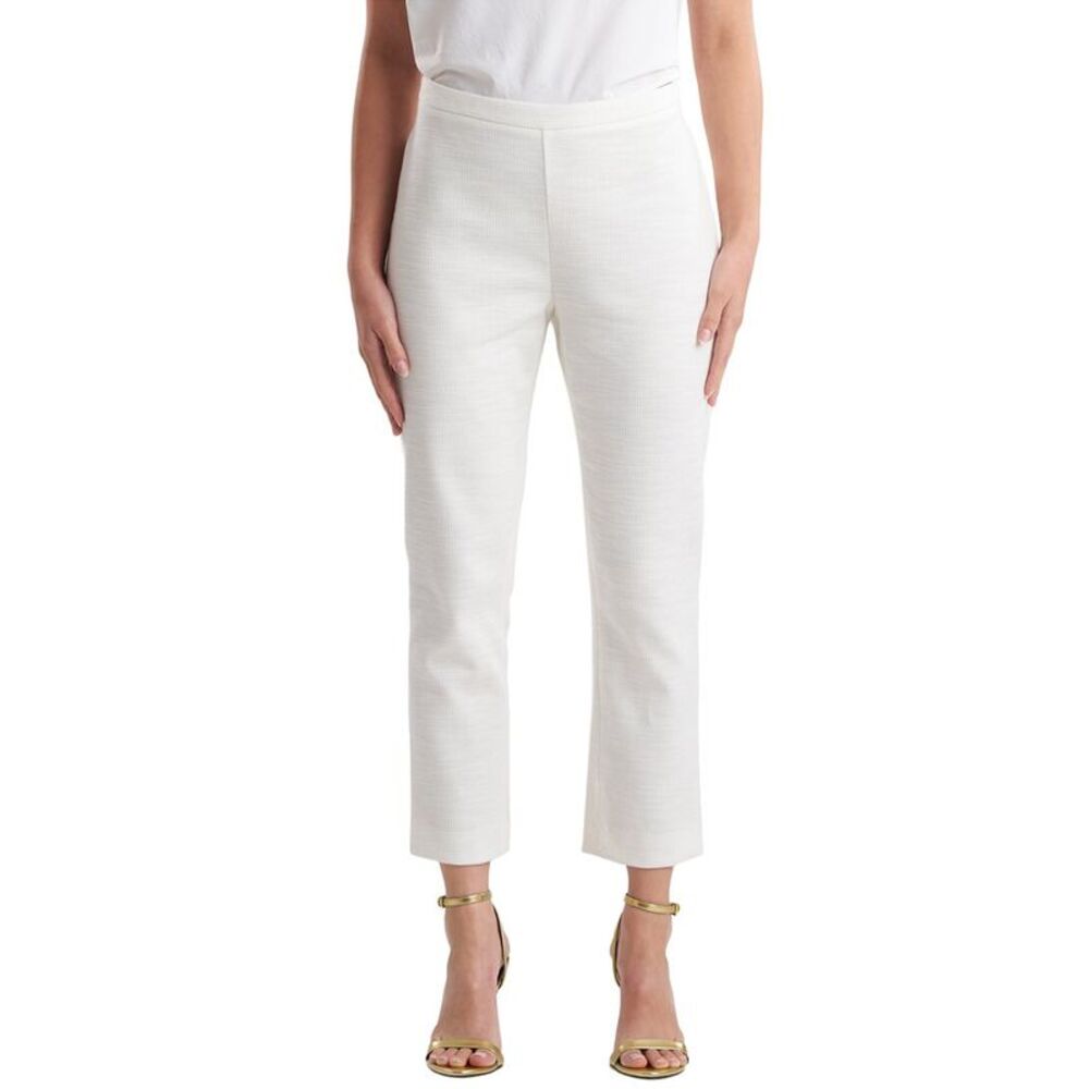 Natori Womens  Stretch Basketweave Capri Pant, White